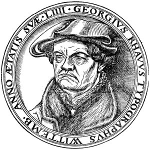 Georg Rhau (1488-1548) autorstwa Lucas Cranach the Elder