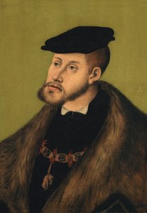niemiecki: Bildnis Kaiser Karls V. Portret cesarza Karola V autorstwa Lucas Cranach the Elder