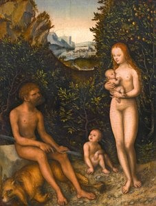 Niemiecki: Rodzina Faunów z zabitym lwem Rodzina Faunów autorstwa Lucas Cranach the Elder