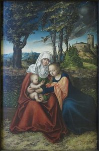 Niemcy: Hl. Anna Selbdritt Madonna z Dzieciątkiem i świętą Anną. autorstwa Lucas Cranach the Elder
