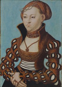 Portret księżniczki Marii z Saksonii z koroną ślubną autorstwa Lucas Cranach the Elder