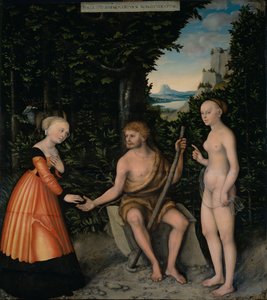 Wybór Heraklesa z trudów Herkulesa autorstwa Lucas Cranach the Elder