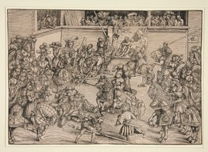 Drugi Turniej (z Gobelinem Samsona i Lwa) autorstwa Lucas Cranach the Elder