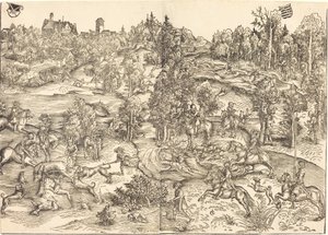 Polowanie na jelenie autorstwa Lucas Cranach the Elder