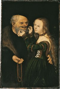 Nierówna para, ok. 1530 autorstwa Lucas Cranach the Elder