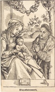 Dziewica z Dzieciątkiem adorowany przez Fryderyka Mądrego Saksonii autorstwa Lucas Cranach the Elder
