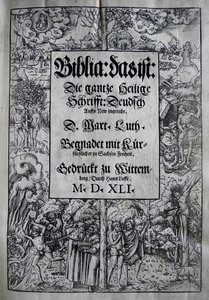 Projekt okładki Biblia autorstwa Marcina Lutra, 1541.