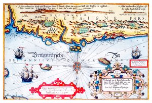 Mapa nawigacyjna wybrzeża Bretanii
