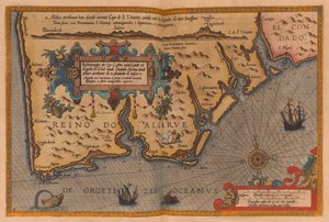 Ponadwymiarowy atlas zatytułowany "Speculum nauticum super navigatione maris occidentalis confectu, continens omnes oras maritimas Galliae, Hispaniae, and praecipuarum partium Angliae", ok. 1591 r. (rysunek)