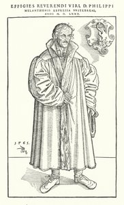 Philipp Melanchthon, niemiecki reformator protestancki (grafika) autorstwa Lucas The Younger (after) Cranach