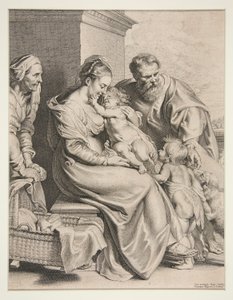 Święta Rodzina ze św. Janem autorstwa Lucas Vorsterman the Elder