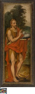 Jan Chrzciciel (po lewej), Darczyńca (po prawej), Vanitas (zamknięty), Lucas de Heere, Muzeum Sztuk Pięknych w Gandawie, S-101, otwarty lewy panel