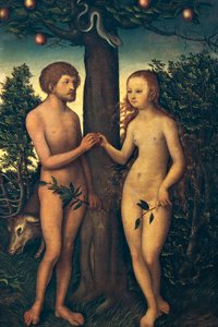 Adam i Ewa — Lucas Cranach Starszy (1472-1553) autorstwa Lucas the Elder Cranach