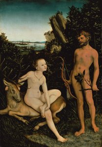 Apollo i Diana autorstwa Lucas the Elder Cranach