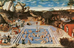 Fontanna Młodości (olej na płótnie) autorstwa Lucas the Elder Cranach