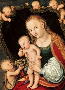 Madonna z Dzieciątkiem i św. Janem Chrzcicielem, po 1537 (olej na płycie) autorstwa Lucas the Elder Cranach