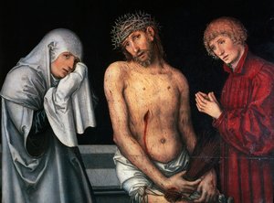 Pieta”, Lucas Cranach Starszy (1472-1553), tempera na desce. Niemcy autorstwa Lucas the Elder Cranach