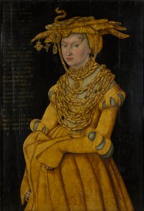 Portret Katarzyny Meklemburskiej, księżnej małżonki Saksonii (1487-1561) autorstwa Lucas the Elder Cranach