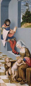 Panel prawy Świętego Pokrewieństwa (tzw. Ołtarz z Torgau). autorstwa Lucas the Elder Cranach