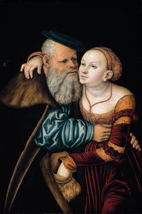 Niedopasowana para (olej na panelu) autorstwa Lucas the Elder Cranach