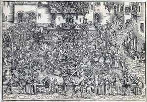 Tournoi - Turniej - Cranach, Lucas, Starszy (1472-1553) - 1509 - Drzeworyt - 26,4x38 - Kolekcja prywatna autorstwa Lucas the Elder Cranach