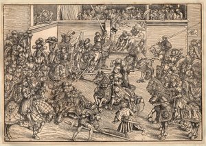 Tournoi - Turniej - Cranach, Lucas, Starszy (1472-1553) - 1509 - Drzeworyt - 29,8x42,7 - Kolekcja prywatna autorstwa Lucas the Elder Cranach