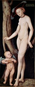 Wenus i Kupidyn (Afrodyta i Eros) Obraz Lucasa Cranacha Starszego (1472 - 1553) autorstwa Lucas the Elder Cranach