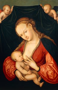 Онгон Мэри Жисусполи хөхөж байна autorstwa Lucas the Elder Cranach
