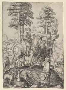 Abigail Przed Davidem, ca. 1507. autorstwa Lucas van Leyden