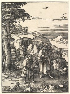 Abraham idący w ofierze Izaaka, 1517-19. autorstwa Lucas van Leyden