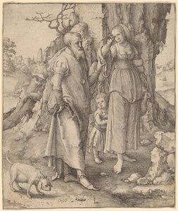 Abraham odrzuca Hagar autorstwa Lucas van Leyden