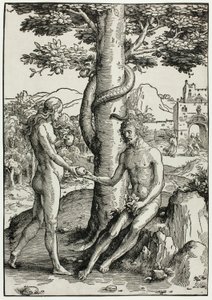 Adam i Ewa (Upadek człowieka) autorstwa Lucas van Leyden