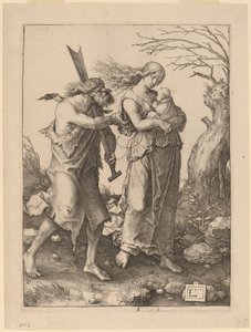 Adam i Ewa po ich wygnaniu z raju autorstwa Lucas van Leyden