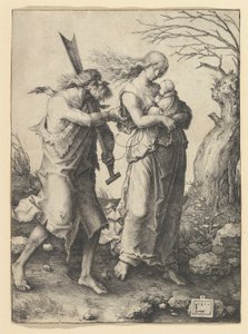 Adam i Ewa po wypędzeniu, 1510. autorstwa Lucas van Leyden