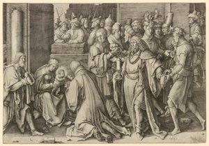 Adoracja Trzech Króli autorstwa Lucas van Leyden