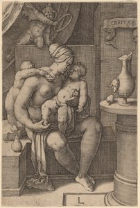 Caritas (charytatywna) autorstwa Lucas van Leyden