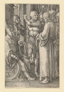 Chrystus przed Annaszem, 1521. autorstwa Lucas van Leyden
