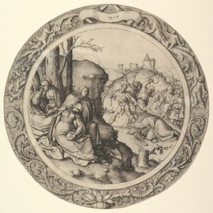 Chrystus dźwigający krzyż, z Męki Pańskiej, 1509. autorstwa Lucas van Leyden