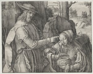 Chrystus jako ogrodnik ukazujący się św. Marii Magdalenie autorstwa Lucas van Leyden