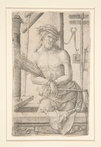 Chrystus jako Mąż boleści z narzędziami męki autorstwa Lucas van Leyden