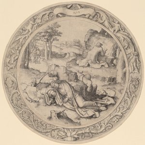 Chrystus w Getsemani (Agonia w ogrodzie) autorstwa Lucas van Leyden