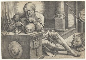 Święty Hieronim w swoim gabinecie autorstwa Lucas van Leyden