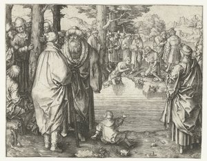Chrzest Chrystusa w Jordanie autorstwa Lucas van Leyden