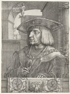 Cesarz Maksymilian I autorstwa Lucas van Leyden