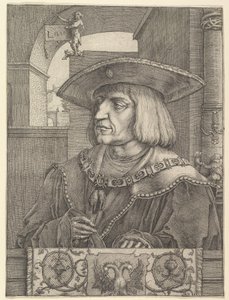 Cesarz Maksymilian I, 1520. autorstwa Lucas van Leyden