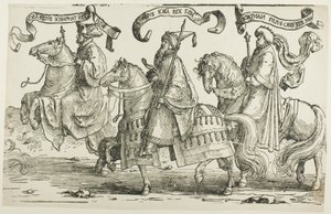 Jehoram, Uzjasz, Jotam, tablica trzecia, z Dwunastu królów Izraela autorstwa Lucas van Leyden