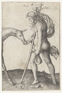 Młoda kobieta z łanią autorstwa Lucas van Leyden