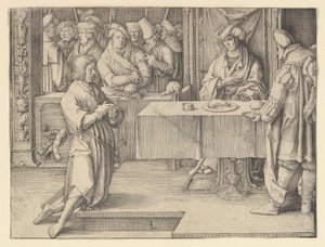 Józef interpretujący sny faraonów, 1512. autorstwa Lucas van Leyden