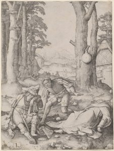 Mahomet i mnich Sergiusz autorstwa Lucas van Leyden