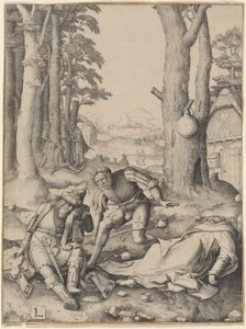 Mahomet i mnich Sergiusz autorstwa Lucas van Leyden